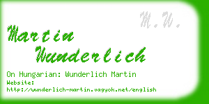 martin wunderlich business card